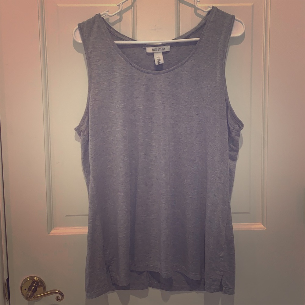 WHBM- NWOT : sleeveless tee gray size L